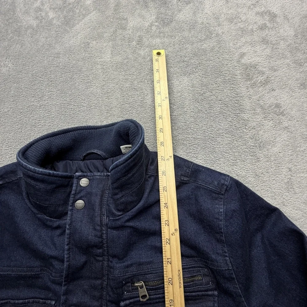 Levi's Jacket Mens Medium Blue Quilted Denim Collared Insulated Snap Pockets‎